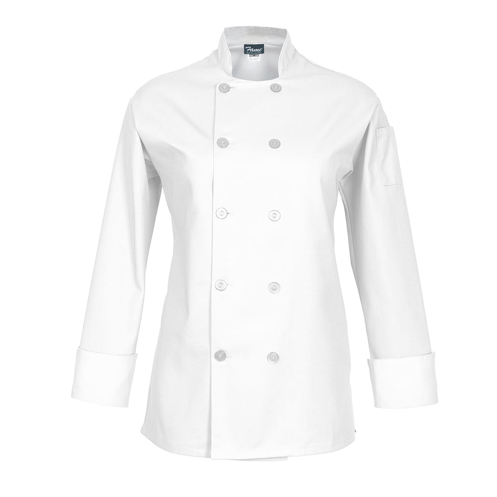 C100P - Fame® Women's Basic Long Sleeve Chef Coat (more colors)