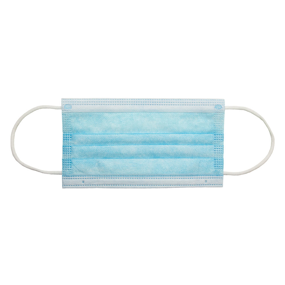 Single Use Disposable Face Mask w/ Ear Loops, Blue, 50 pack