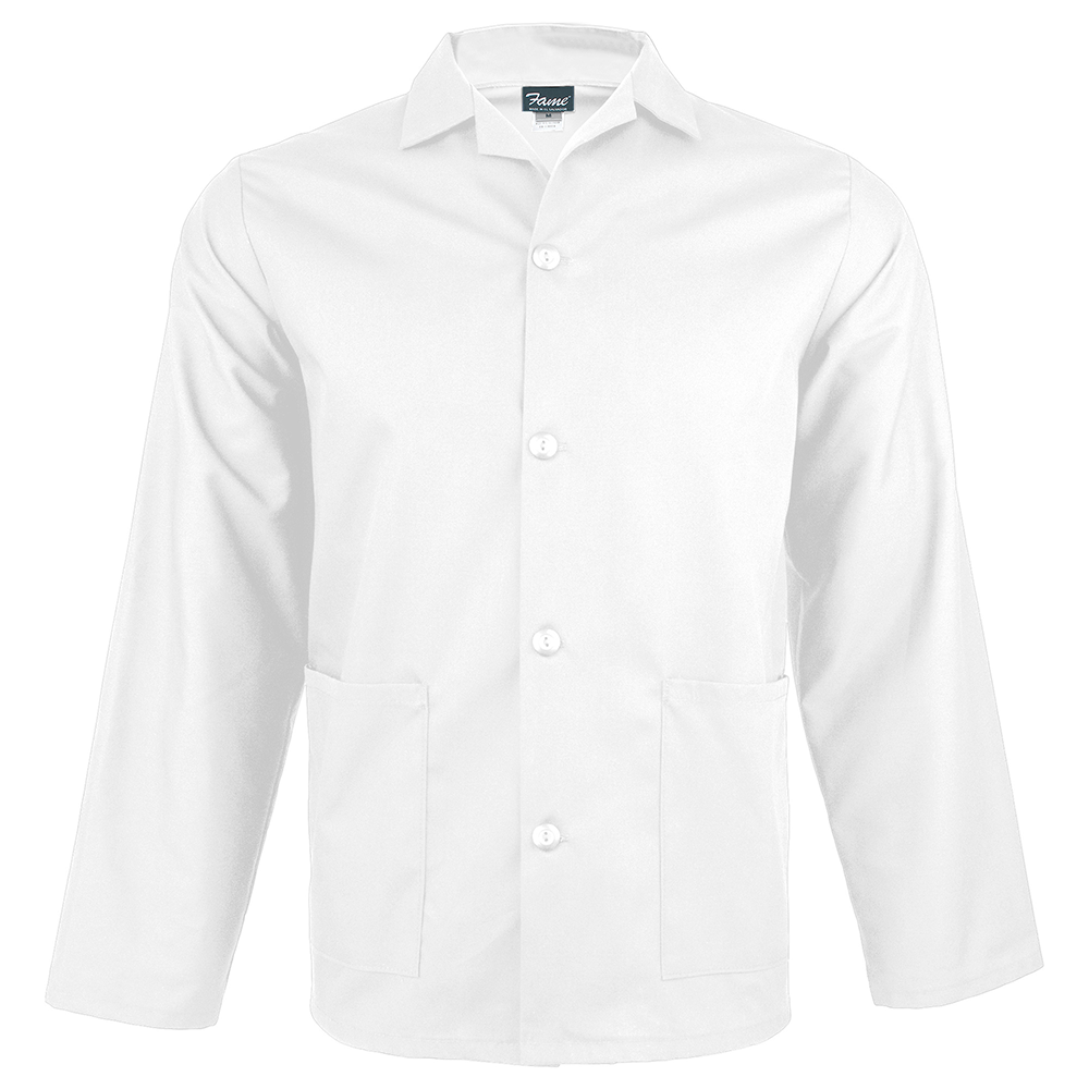 Fame® Unisex Long Sleeve Button Smock - Counter Coat - K71LS (more colors)
