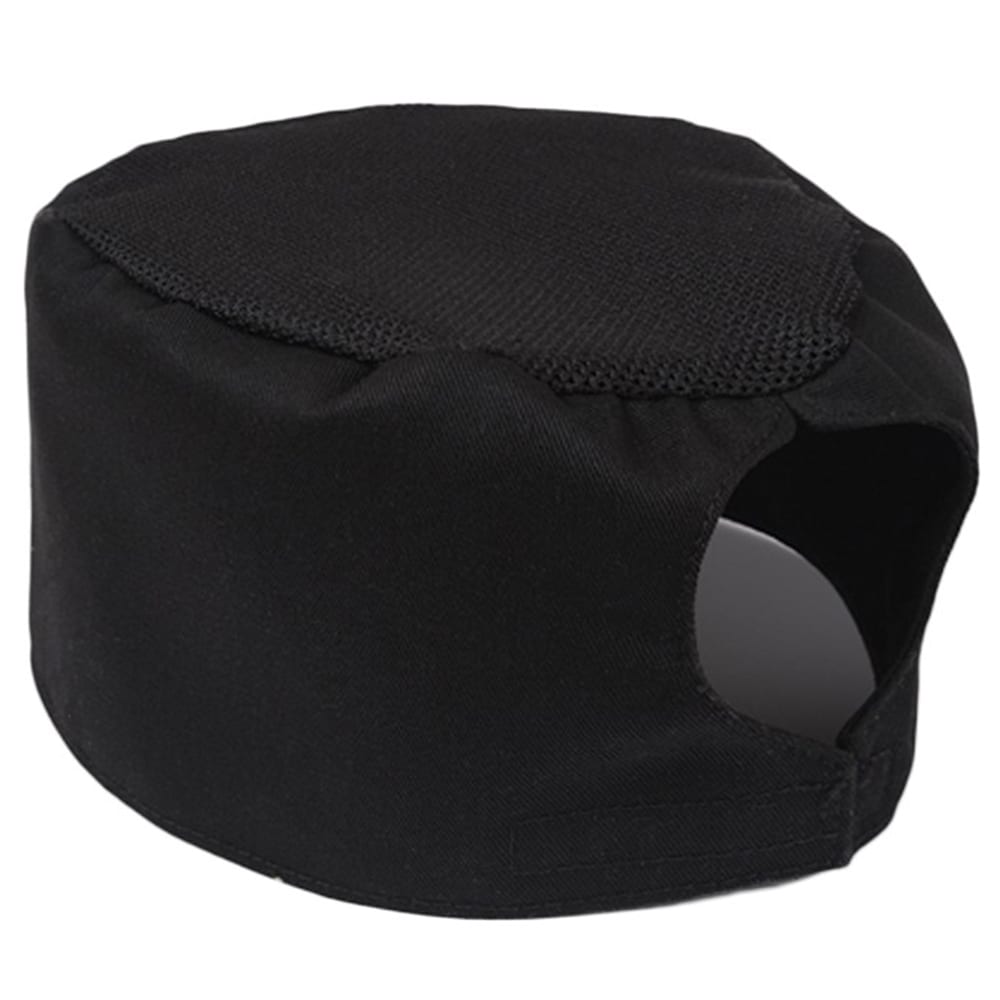 C19 - Unisex Beanie Chef Cap<br>w/ Mesh Top & Pony Tail Opening