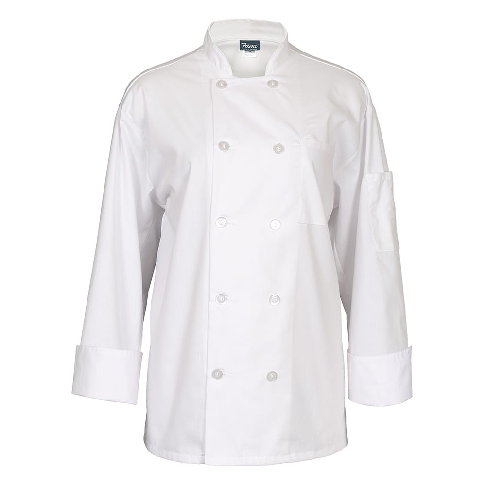 Fame® 10 Button Mesh Back Long Sleeve Chef Coat - C11P (more colors)