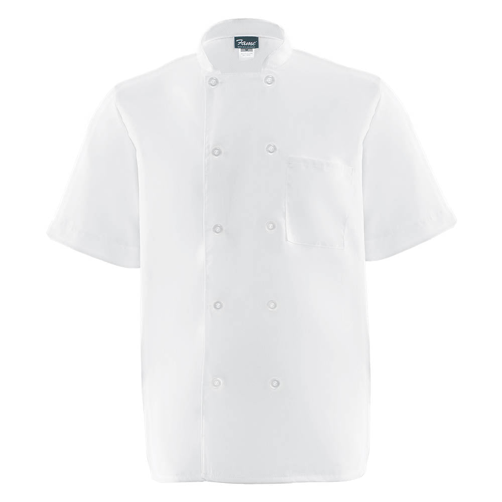 Fame® 10 Button Mesh Back Short Sleeve Chef Coat - C11PS (more colors)