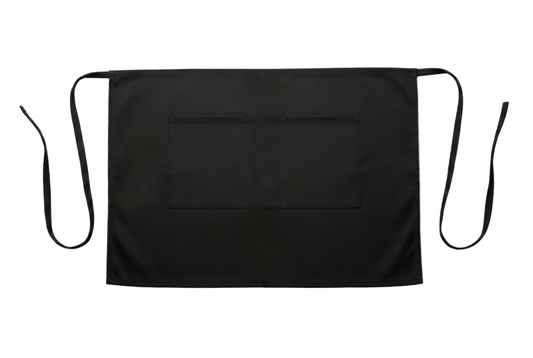 2 Pocket Half Bistro Apron w/ Pencil Stall (Black)